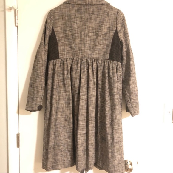 Tocca Overcoat: Olive and Gold Patterned Fabric - Picture 2 of 4